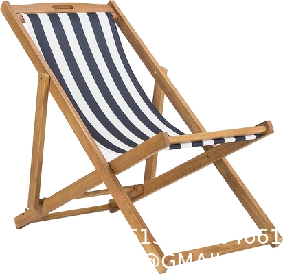Beach Sling Chairs Set Outdoor Folding Portable Beach Chairs With Solid Wooden Frame Polyester Canvas Reclining