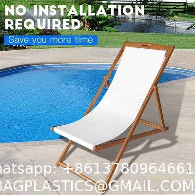 Beach Sling Chairs Set Outdoor Folding Portable Beach Chairs With Solid Wooden Frame Polyester Canvas Reclining