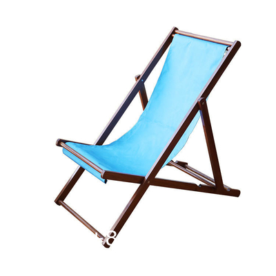 Beach Sling Chairs Set Outdoor Folding Portable Beach Chairs With Solid Wooden Frame Polyester Canvas Reclining