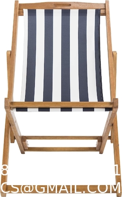 Outdoor Patio Adjustable Wood Chaise Lounge Recliner | Textilene Lounge Chair | Reclining Lawn Chair for Lawn