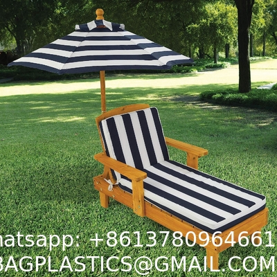 Outdoor Patio Adjustable Wood Chaise Lounge Recliner | Textilene Lounge Chair | Reclining Lawn Chair for Lawn