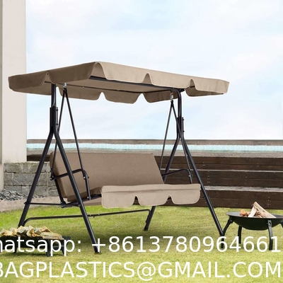Outdoor Patio Swing Chair with Weather Resistant Steel Frame, Adjustable Canopy, Removable Cushion and Pillow