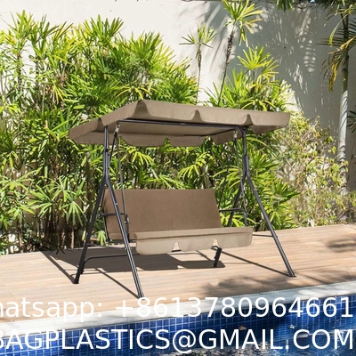Outdoor Patio Swing Chair with Weather Resistant Steel Frame, Adjustable Canopy, Removable Cushion and Pillow