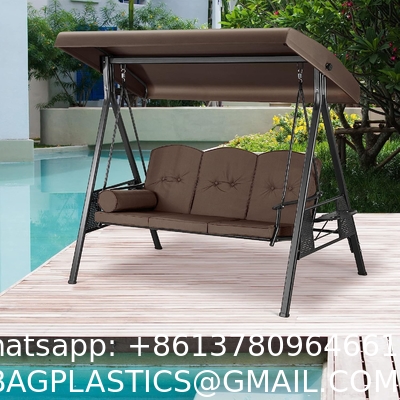 Outdoor Patio Swing Chair with Weather Resistant Steel Frame, Adjustable Canopy, Removable Cushion and Pillow