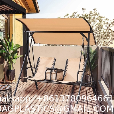 Outdoor Patio Swing Chair with Weather Resistant Steel Frame, Adjustable Canopy, Removable Cushion and Pillow