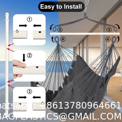 Hammock Chair Hanging Rope Swing - Max 500 Lbs - 2 Cushions Included - Steel Spreader Bar with Anti-Slip Rings