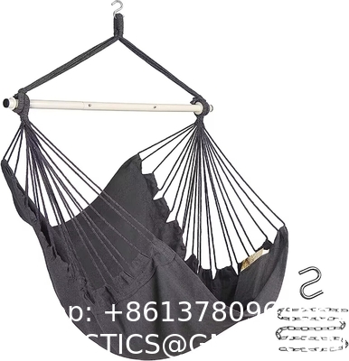 Hammock Chair Hanging Rope Swing - Max 500 Lbs - 2 Cushions Included - Steel Spreader Bar with Anti-Slip Rings