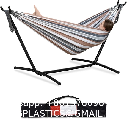 Hammocks with Stand Included, Space Saving Steel V-Type, Standing Hammocks, Indoor Outdoor Patio Yard