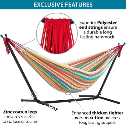 Hammocks with Stand Included, Space Saving Steel V-Type, Standing Hammocks, Indoor Outdoor Patio Yard