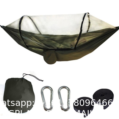Camping Hammock with Mosquito Net, Hammocks with 13ft Tree Straps Carabiners, Automatic Quick Open Outdoor