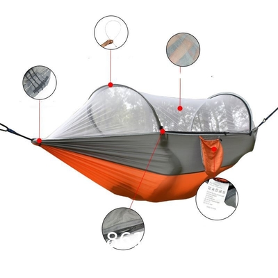 Camping Hammock with Mosquito Net, Hammocks with 13ft Tree Straps Carabiners, Automatic Quick Open Outdoor