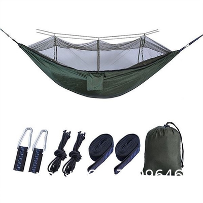 Camping Hammock with Mosquito Net, Hammocks with 13ft Tree Straps Carabiners, Automatic Quick Open Outdoor