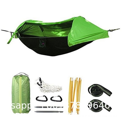 Camping Hammock with Mosquito Net, Hammocks with 13ft Tree Straps Carabiners, Automatic Quick Open Outdoor