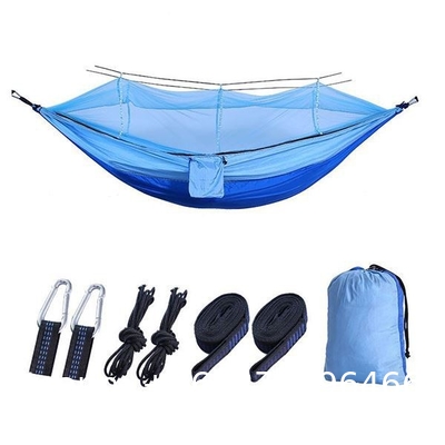 Camping Hammock with Mosquito Net, Hammocks with 13ft Tree Straps Carabiners, Automatic Quick Open Outdoor