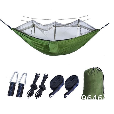 Camping Hammock with Mosquito Net, Hammocks with 13ft Tree Straps Carabiners, Automatic Quick Open Outdoor
