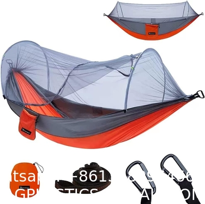 Camping Hammock with Mosquito Net, Hammocks with 13ft Tree Straps Carabiners, Automatic Quick Open Outdoor