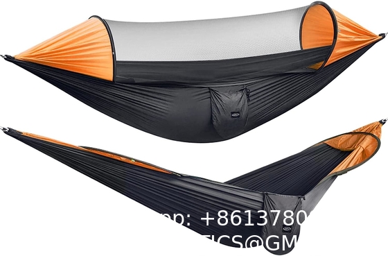 Camping Hammock with Mosquito Net, Hammocks with 13ft Tree Straps Carabiners, Automatic Quick Open Outdoor