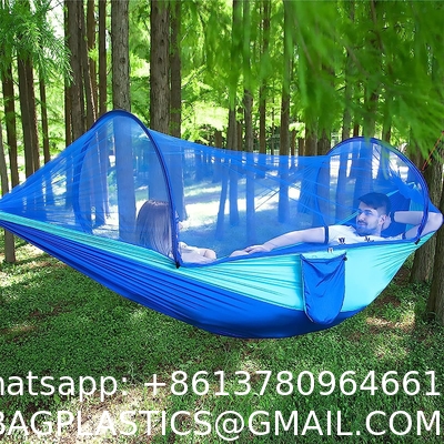 Camping Hammock with Mosquito Net, Hammocks with 13ft Tree Straps Carabiners, Automatic Quick Open Outdoor