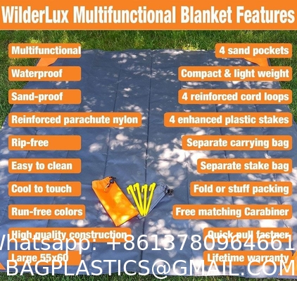 Camping Picnic Mat, Beach Blanket 78''×81'' 4-7 Adults Oversized Lightweight Waterproof Sandproof Large Picnic Mat