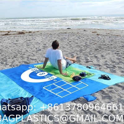 Camping Rug, Beach Blanket Silky Soft 85"x72" Boho Sand Proof Beach Blanket Sand Proof Mat with Corner Pockets