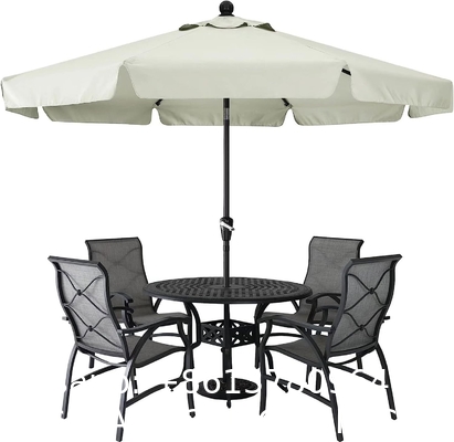 Patio Umbrellas 9' Light Beige, Outdoor Umbrella Market Table Umbrellas with Push Button Tilt and Crank