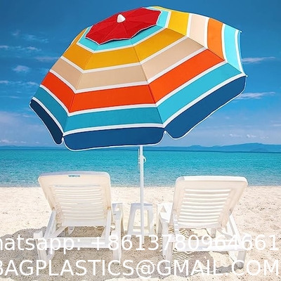 Portable Beach Umbrella With Sand Anchor, Tilt Pole, Carry Bag, Air Vent, Heavy Duty Wind Portable