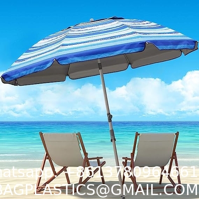 Portable Beach Umbrella With Sand Anchor, Tilt Pole, Carry Bag, Air Vent, Heavy Duty Wind Portable