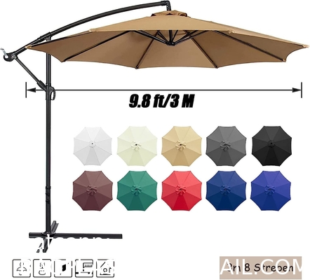 Patio Umbrella, Yard Umbrella Push Button Tilt Crank, Terrace Garden Restaurant Patio Parasol Outdoor Umbrella