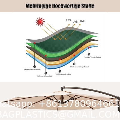 Patio Umbrella, Yard Umbrella Push Button Tilt Crank, Terrace Garden Restaurant Patio Parasol Outdoor Umbrella