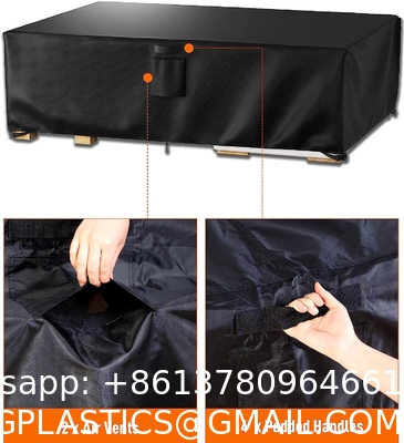 Outdoor Waterproof Patio Furniture Covers,420D Oxford Polyester Black Rectangular Sectional Furniture Set Covers