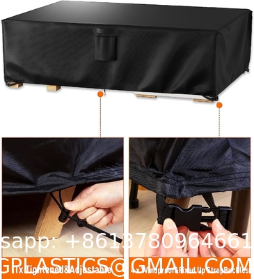 Outdoor Waterproof Patio Furniture Covers,420D Oxford Polyester Black Rectangular Sectional Furniture Set Covers