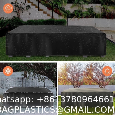 Outdoor Waterproof Patio Furniture Covers,420D Oxford Polyester Black Rectangular Sectional Furniture Set Covers
