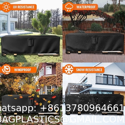 Outdoor Waterproof Patio Furniture Covers,420D Oxford Polyester Black Rectangular Sectional Furniture Set Covers