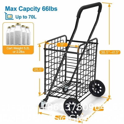 Utility Shopping Cart-Durable Folding Design For Easy Storage, Utility Cart with Wheels Shopping Climber Cart