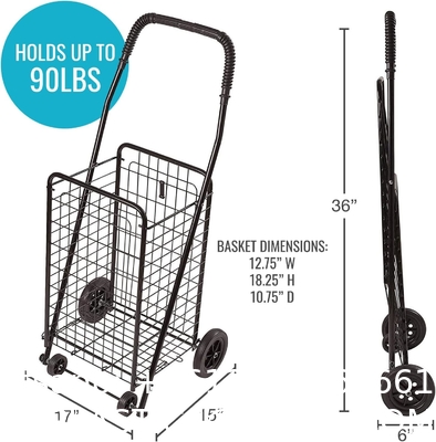 Utility Shopping Cart-Durable Folding Design For Easy Storage, Utility Cart with Wheels Shopping Climber Cart