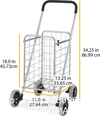 Utility Shopping Cart-Durable Folding Design For Easy Storage, Utility Cart with Wheels Shopping Climber Cart