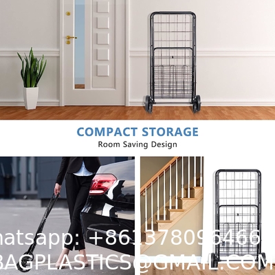 Utility Shopping Cart-Durable Folding Design For Easy Storage, Utility Cart with Wheels Shopping Climber Cart