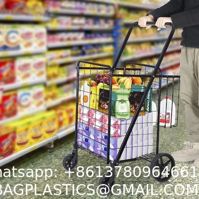 Utility Shopping Cart-Durable Folding Design For Easy Storage, Utility Cart with Wheels Shopping Climber Cart