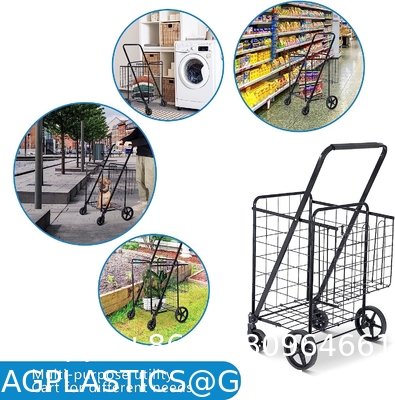 Utility Shopping Cart-Durable Folding Design For Easy Storage, Utility Cart with Wheels Shopping Climber Cart