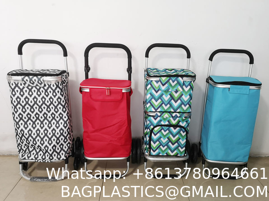Laundry Utility Big Capacity Grocery Shopping Cart Lightweight Folding Waterproof Insulated Shopping Trolley