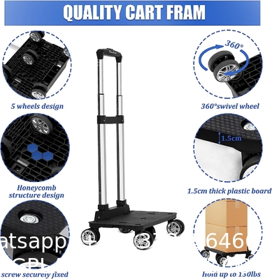 Laundry Utility Big Capacity Grocery Shopping Cart Lightweight Folding Waterproof Insulated Shopping Trolley