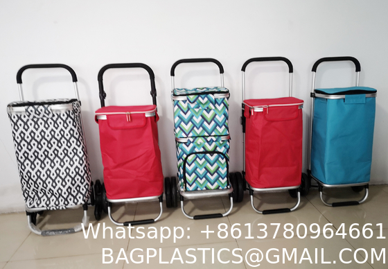 Laundry Utility Big Capacity Grocery Shopping Cart Lightweight Folding Waterproof Insulated Shopping Trolley