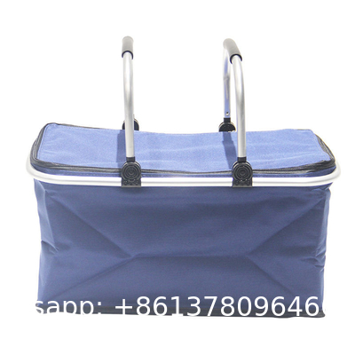 Wholesale Outdoor Portable Insulated Cooler Lunch Bags Storage Box Camping Portable Picnic Basket With Lid