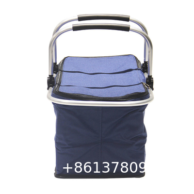 Wholesale Outdoor Portable Insulated Cooler Lunch Bags Storage Box Camping Portable Picnic Basket With Lid