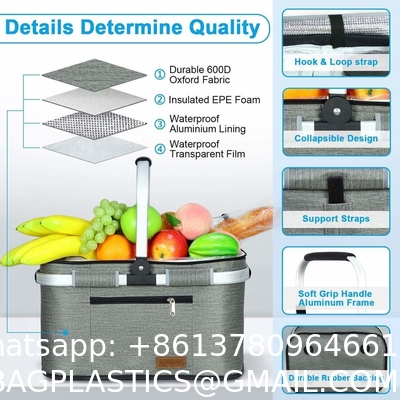 Wholesale Outdoor Portable Insulated Cooler Lunch Bags Storage Box Camping Portable Picnic Basket With Lid