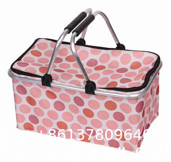 35L Large Picnic Basket Shopping Travel Camping Grocery Bags 2 Layers of Internal Pockets Leak-Proof and Insulated