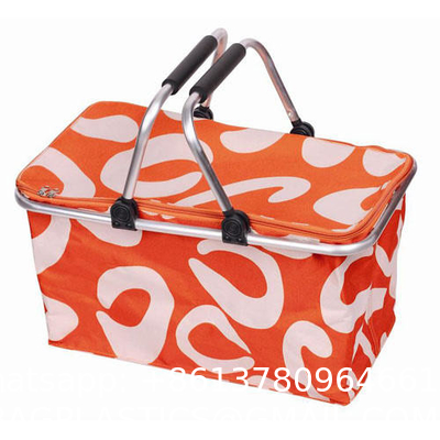35L Large Picnic Basket Shopping Travel Camping Grocery Bags 2 Layers of Internal Pockets Leak-Proof and Insulated