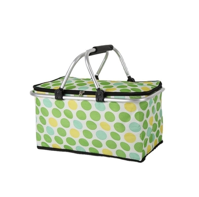 35L Large Picnic Basket Shopping Travel Camping Grocery Bags 2 Layers of Internal Pockets Leak-Proof and Insulated