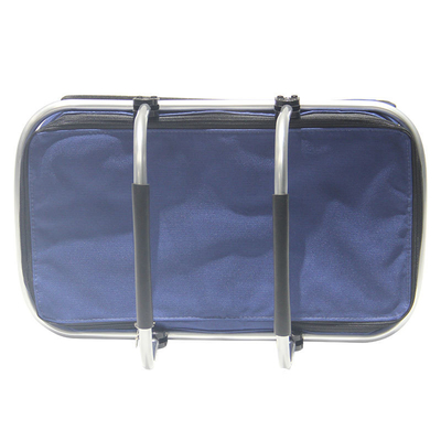 35L Large Picnic Basket Shopping Travel Camping Grocery Bags 2 Layers of Internal Pockets Leak-Proof and Insulated