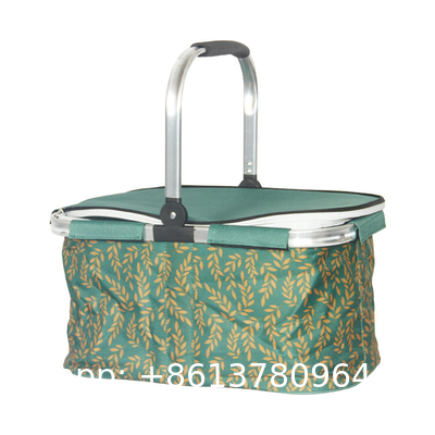 35L Large Picnic Basket Shopping Travel Camping Grocery Bags 2 Layers of Internal Pockets Leak-Proof and Insulated